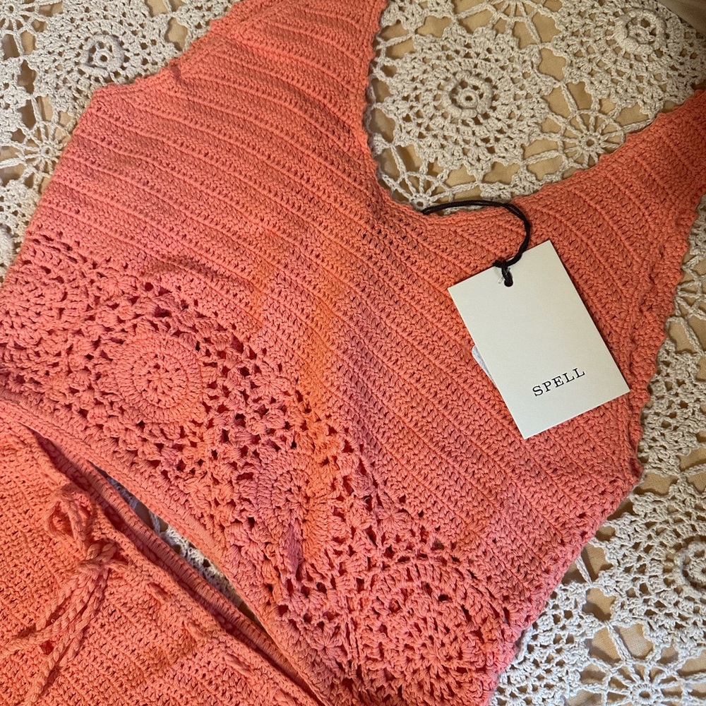 BNWOT Spell Let The Sunshine Crochet Set in Peach 🍑🌞 - Picture 12 of 12